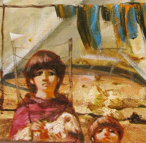 Painting “Children of Sim”, Oil on canvas, Realist, bible, Ukraine, 2021 - photo 2