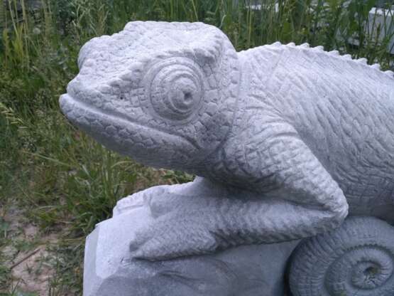 Хамелеон Marbre Sculpture sur pierre Réalisme contemporain Animaliste Russie 2019 - photo 1