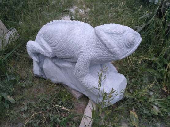 Хамелеон Marbre Sculpture sur pierre Réalisme contemporain Animaliste Russie 2019 - photo 3