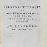 BARETTI, Giuseppe (detto SCANNABUE, Aristarco) (1719-1789) - La Frusta Letteraria. ROVERETO MA VENICE: Ottobre 1763 - Luglio 1765.  - фото 2