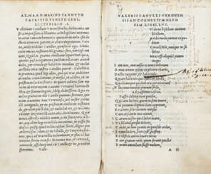 CATULLO, Gaio Valerio (84-54 A.C.) - Catullus Tibullus, Propetius. Venice: Aldo Manuzio, 1502. 