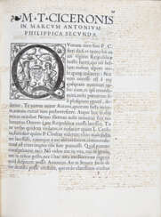 CICERONE, Marco Tullio (106 A.C.-43 A.C.) - Philippicae, diligentissime ad exemplar fidelius repositae. Paris: Michael Vascosan for Jodocus Badius, 1537. 
