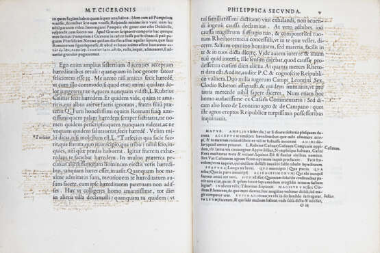 CICERONE, Marco Tullio (106 A.C.-43 A.C.) - Philippicae, diligentissime ad exemplar fidelius repositae. Paris: Michael Vascosan for Jodocus Badius, 1537.  - Foto 2