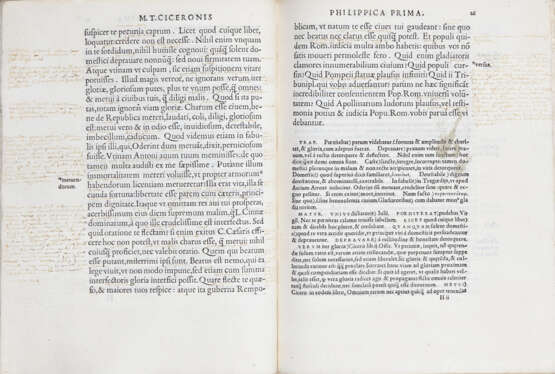 CICERONE, Marco Tullio (106 A.C.-43 A.C.) - Philippicae, diligentissime ad exemplar fidelius repositae. Paris: Michael Vascosan for Jodocus Badius, 1537.  - photo 5