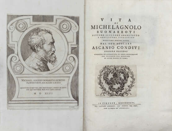 CONDIVI, Ascanio (1525-1574) - Vita di Michelagnolo Buonarroti pittore scultore architetto. Florence: Gaetano Albrizzi, 1746.  - photo 1