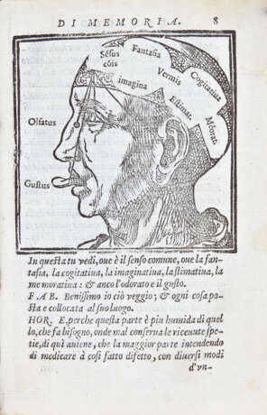 DOLCE, Ludovico (1508-1568) - Dialogo nel quale si ragiona del modo di accrescere & conservar la memoria. Venice: Sessa e fratelli, 1586.  - photo 1