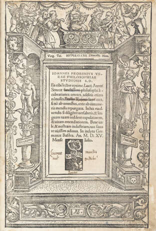 ERASMO - SENECA, L. Aennaeus (4 a.C.-65 d.C.) - Lucubrationes omnes, additis etiam nonnullis. Basel: Froben, 1515.  - Foto 1