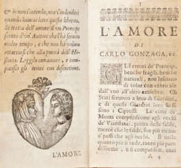 LETI, Gregorio (pseudonimo di Giulio CAPOCODA) - L'amore di Carlo Gonzaga, Duca di Mantoa, e della Contessa Margarita della Rovere. Ragusa but Geneva: Fabio Fabi, 1666. 