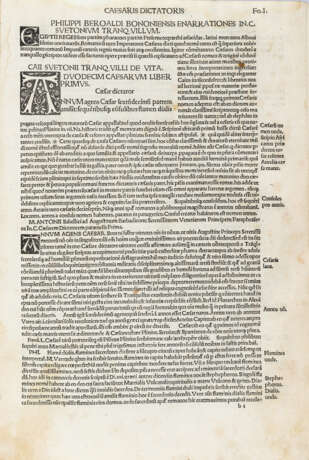 SVETONIO, Gaio Tranquillo (69-130) - Commentationes condite a Philippo Beroaldo adiecta paraphrastica. Colony: Ludovici Hornken e Godofredi Hitorpi, 1512.  - photo 3