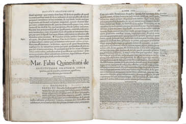 UNIVERSITA' DI PARIGI - QUINTILIANO (35-96) - Oratoriarum institutionum libri XII. Paris: Gryphium, 1543. 