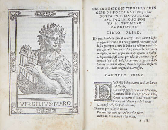 VIRGILIO, Publio Marone (70-19 A.C.) - La Eneide di Virgilio tradotta in terza rima. Venice: Bernardino Vitali e Giovanni Maria Boselli, 1532.  - photo 3