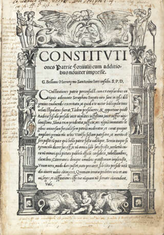 FRIULI - FOSCARI, Francesco (1373-1457) - Constitutiones Patrie foriiulii. Venice: Bernardino Vitali, 1524.  - photo 2