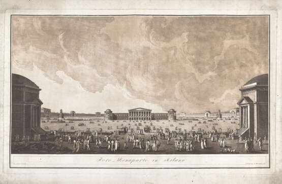 MILANO - ANTOLINI, Giovanni (1756-1841) - Opera d'Architettura ossia progetto sul foro che doveva eseguirsi in Milano. Milan: Bettalli, 1801 (?).  - photo 1