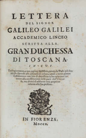 GALILEI, Galileo (1564-1642) - Dialogo. Florence but Naples: s.e., 1710.  - photo 5