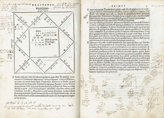 GAURICO, Luca (1476-1558) - Tractatus astrologicus. Venice: Curzio Troiano Navò; Bartolomeo Cesano, 1552.  - Foto 1