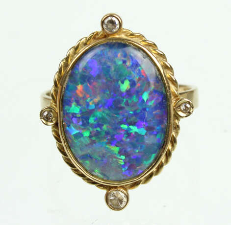 Opal Ring mit Diamanten - GG 585 / 333 - photo 1