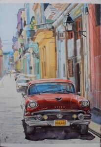Улица Гаваны. Старый автомобиль.