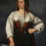 La brigantessa Toile Huile Réalisme Portrait Italie 1855 - photo 1