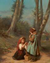 Zwei Kinder mit Brotkorb