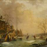 Winterlich vereister Kanal in Holland - фото 1