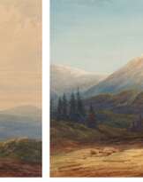 Zwei Aquarelle: Scharfenstein im Harz / Schweizer Sennhütte