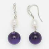 Amethyst-Pearl-Earrings - photo 1