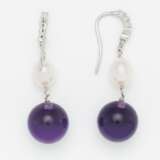 Amethyst-Pearl-Earrings - Foto 2