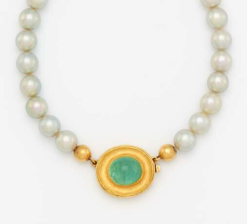 Perlen-Smaragd-Collier - фото 1