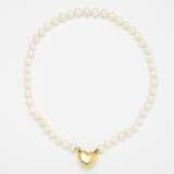 Cultured Pearl-Necklace with Heart Pendant - фото 2