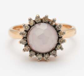 Rose Quartz-Diamond-Ring