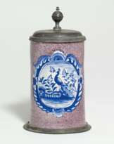 Ceramic tankard with peacock motif