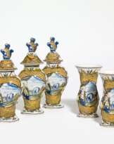 Set of five ceramic vases