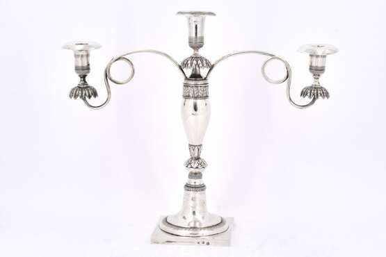 Three-armed silver candelabra Biedermeier - photo 6