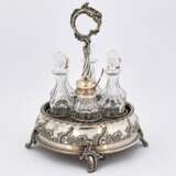 Large silver and crystal glass cruet set style Rococo - Foto 11