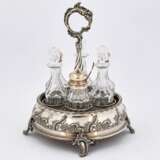 Large silver and crystal glass cruet set style Rococo - фото 11