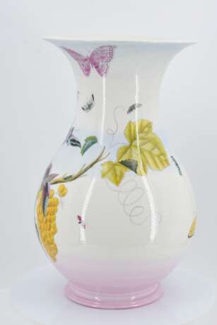 Paar Vasen mit Früchten, Vogel- und Insektendekor - photo 10