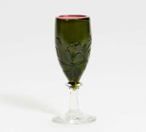 MINIATURE GLASS CHALICE WITH ROSE TENDRILS - photo 1