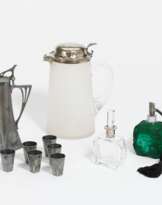 Konvolut Saftkanne, 2 Flakons, kleine Karaffe mit 6 Bechern
