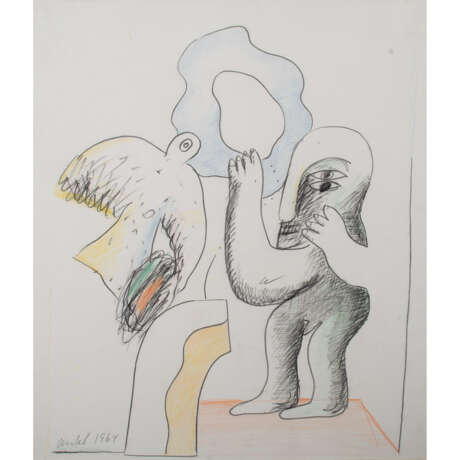 ANTES, HORST (1936) "Kopffüßler mit Wolke und Taube" 1964 - Foto 1