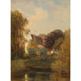 DAULNOY, VICTOR (1824-?, französischer Maler), "Haus am See", - Foto 1