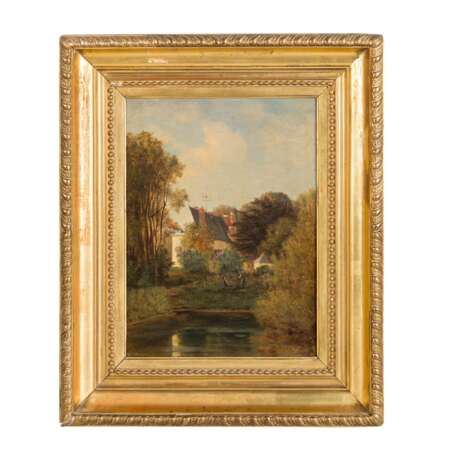 DAULNOY, VICTOR (1824-?, französischer Maler), "Haus am See", - Foto 2