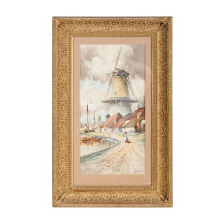 STAATEN, LOUIS VAN (Pseudonym für Hermanus II KOEKKOEK, 1836-1909), "Windmühle in holländischem Ort" - photo 2