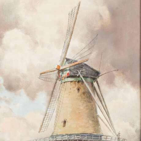 STAATEN, LOUIS VAN (Pseudonym für Hermanus II KOEKKOEK, 1836-1909), "Windmühle in holländischem Ort" - photo 5