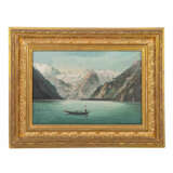 SPEIDEL, H. (Maler/in 19./20. Jh.), "Kahn auf einem See in den Alpen", - фото 2