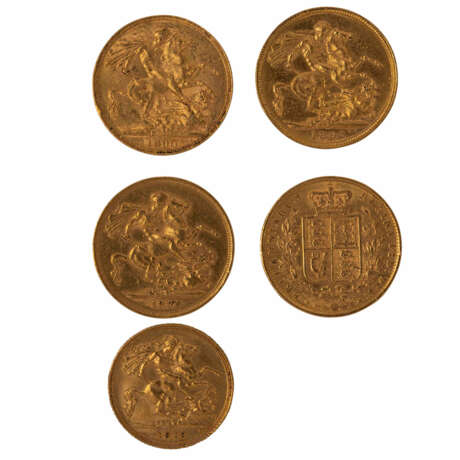 Viktorianische Sovereigns/GOLD - 4 x 1 Sovereign - Foto 2