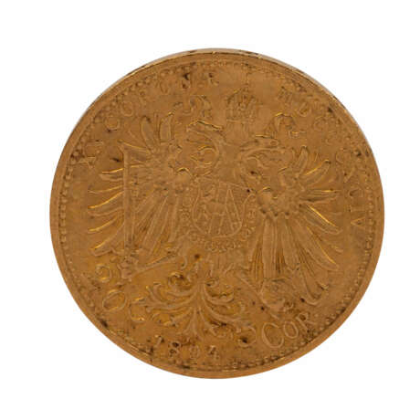 Österreich /GOLD - 20 Kronen Franz Joseph I. 1894 - фото 2