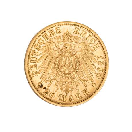 Deutsches Kaiserreich / Württemberg - 20 Mark 1900/F, - Foto 2