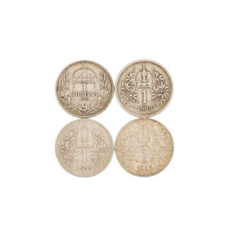 Österreich/Ungarn - Kleinkonvolut von 9 Münzen ex 1865/1915, - Foto 4