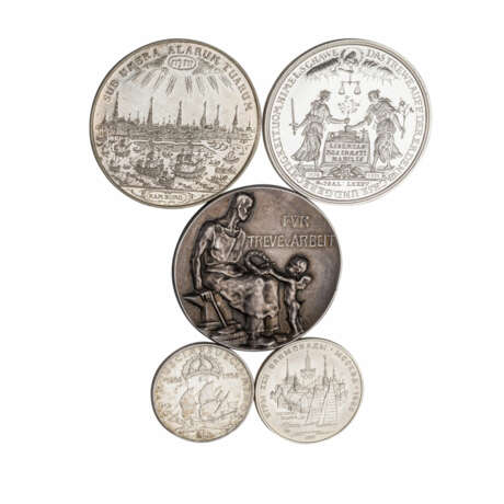 SILBERNES Konvolut aus modernen Medaillen und Münzen - - фото 3