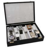 KONVOLUT 7x Armbanduhr und 1x Uhrenaufbewahrungsbox. - Foto 1